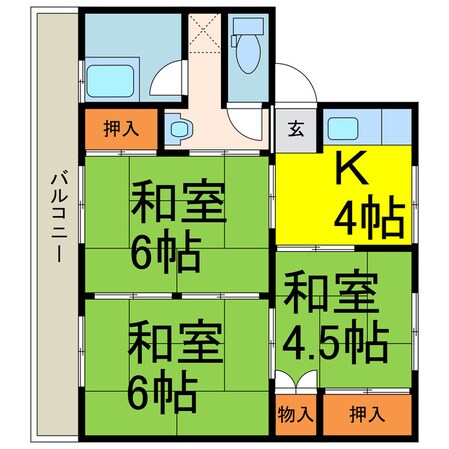 大原アパートの物件間取画像